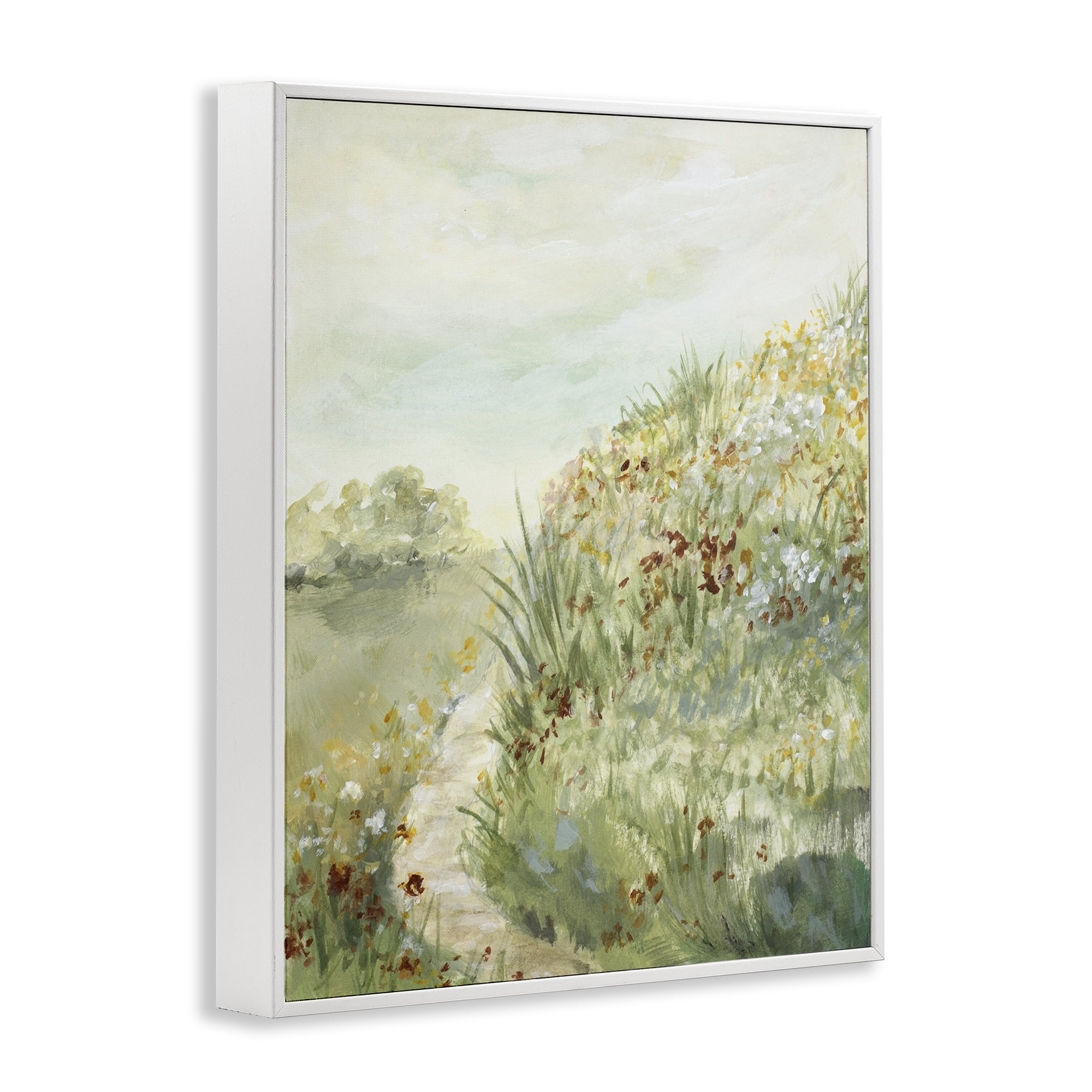 Stupell Industries Hilltop Blooms & Winding Trail White Framed Giclee Art, design by Lanie Loreth