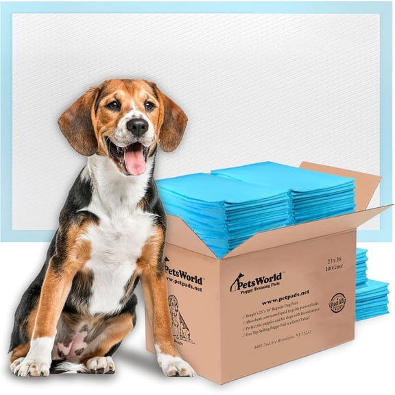 PetsWorld Dog Puppy Training Pads 23x36, 100 Ct