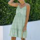 thumbnail image 5 of Moda mujer verano casual plisado sin espalda con cuello en v espagueti estampado floral camis vestido Fridja  hjkh5835, 5 of 8