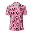 thumbnail image 2 of Daiia Panda Heart Valentine Pattern Men’s Polo Shirts,Solid Deck Shirt,Classic Fit, Breathable Cotton Polo for Casual and Sport Wear-4X-Large, 2 of 7