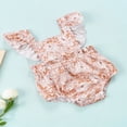 thumbnail image 2 of MesaSe Summer Baby Girls Romper Shell Print Ruffle Flying Sleeve Back Bandage Snap Crotch Bodysuit Pink Shell 6-12 Months, 2 of 8