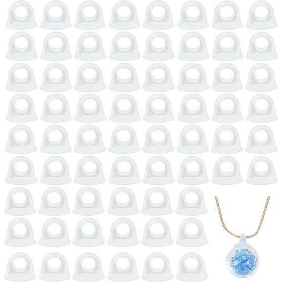 300 Pcs Plastic Bead Cap Bails Glue on Pendant Bails Transparent Cabochon Pendants Bails Clear Pendants Charms for DIY Craft Jewelry Making