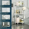 thumbnail image 4 of 3-Tier Stainless Steel Corner Shower Caddy with Soap Holder and 4 Hooks, White, Floor Mount, Polished Finish, 4 of 15