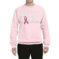 thumbnail image 2 of Wild Bobby Son of A Warrior Breast Cancer Ribbon Breast Cancer Awareness Unisex Crewneck Sweatshirt, Light Pink, X-Large, 2 of 6