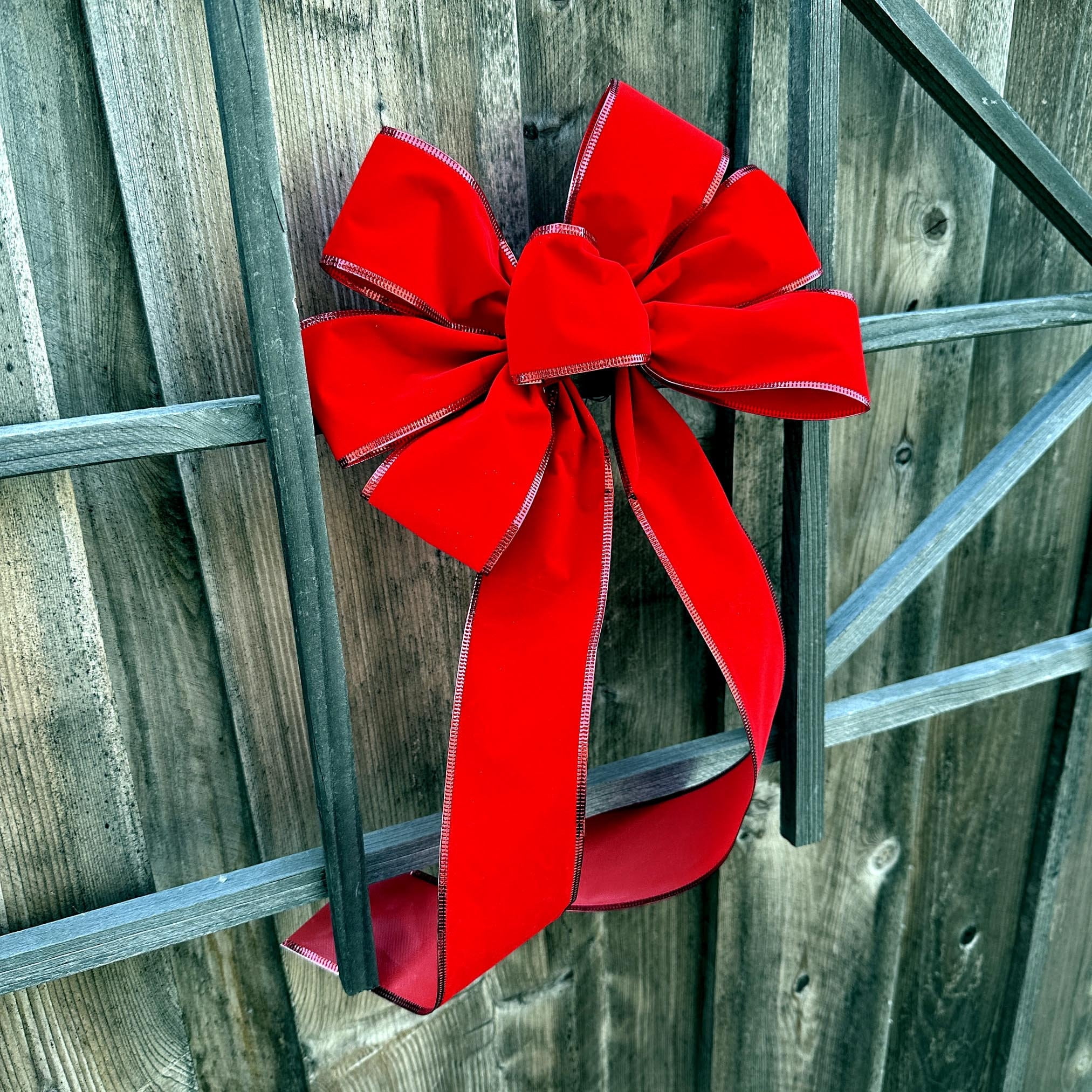 Red Velvet Wreath Bows - 10" Wide, Set of 6, 4th of July, USA 250th Anniversary, Mother's Day, Front Door, Retail Display, Gift Basket, Garland Decoration, Birthday, School Graduation, Veterans Day