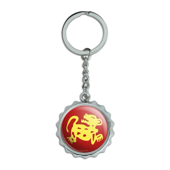 Hidden Temple Red Jaguars Keychain Chrome Plated Metal Pop Cap Bottle Opener