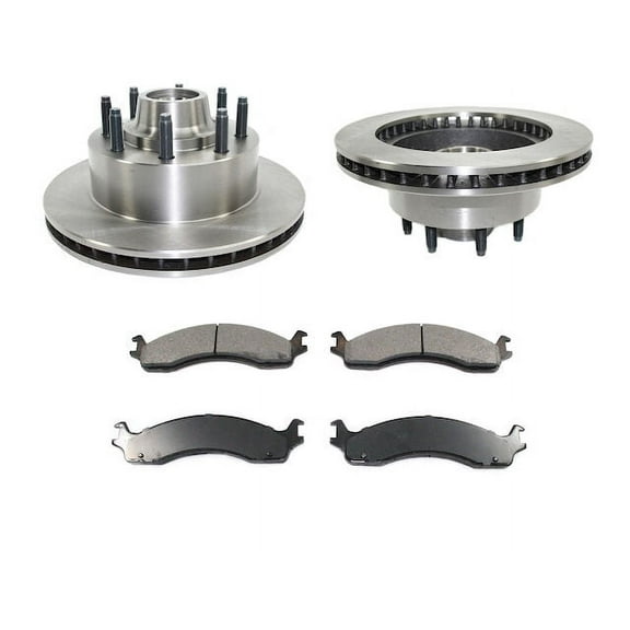 Front Ceramic Brake Pad and Rotor Kit - Compatible with 2003 - 2007 Ford E-250 2004 2005 2006