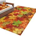 thumbnail image 2 of Thanksgiving Fall Area Rug 3x5 FT, Non Slip Entryway Bedside Carpet, Autumn Green Orange Red Maple Leaves Washable Soft Floor Carpet Indoor Mat Non-Shedding Throw Rug for Dorm Kitchen Home Office, 2 of 9