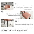 thumbnail image 5 of UHOMEPRO Dining Chair Set of 2, Mid-Century Linen Fabric Upholstered Kitchen Chairs with Metal Legs, 2PCS Dining Room Chairs Side Chairs for Dining Room Kitchen, Curve Back Design, Orange+Black, 5 of 8