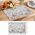 thumbnail image 6 of Blue Beige Coastal Placemats Set of 4 Beach Starfish Summer Eucalyptus Vintage Place Mats Indoor Wipeable Table Mats Washable Dining Table Placemats for Kitchen Holiday Party Home Decor 13x19 Inch, 6 of 9