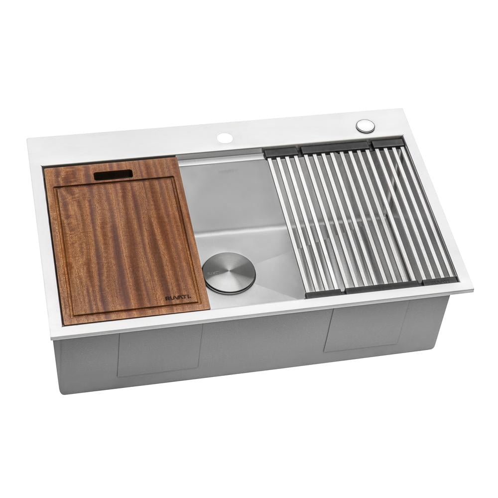 Ruvati USA RVA1395 12 in. Stainless Steel & Silicone Foldable Drying Rack for Workstation Sinks Dish Mat Trivet