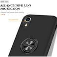 thumbnail image 7 of Case for iPhone XR, Smooth Dual Layer Hard Military Phone Case with 360 Degree Ring Stand Silicone Bumper Shockproof Protective Case (Camera Protection) Magnetic Car Holder Cover-Black, 7 of 7