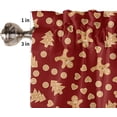 thumbnail image 5 of Christmas Valance Kitchen Curtains,Red Merry Christmas Gingerbread Man Cookies Window Treatments Short Curtain,Winter Holiday Decorations Rod Pocket Toppers for Bedroom/ Living Room,1 Panel-54" X 18", 5 of 6