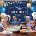 thumbnail image 2 of Dww-set De Dcorations D'anniversaire Bleu Marine 60 Pices Ballons De Dcor De Fte (bleu Marine Et Or), 2 of 5
