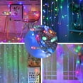 thumbnail image 3 of MAGGIFT 304 LED Curtain String Lights, 9.8 x 9.8 ft, Christmas Window Fairy RGB Color Changing Light 8 Modes & Remote, Backdrop for Indoor Outdoor Bedroom Wedding Decoration, Warm White & Multicolor, 3 of 7