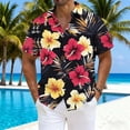 thumbnail image 2 of zfhfof Men's Hawaiian Shirt Summer Casual Short Sleeve Floral Button Down Shirts Tropical Holiday Beach Shirts, 2 of 5
