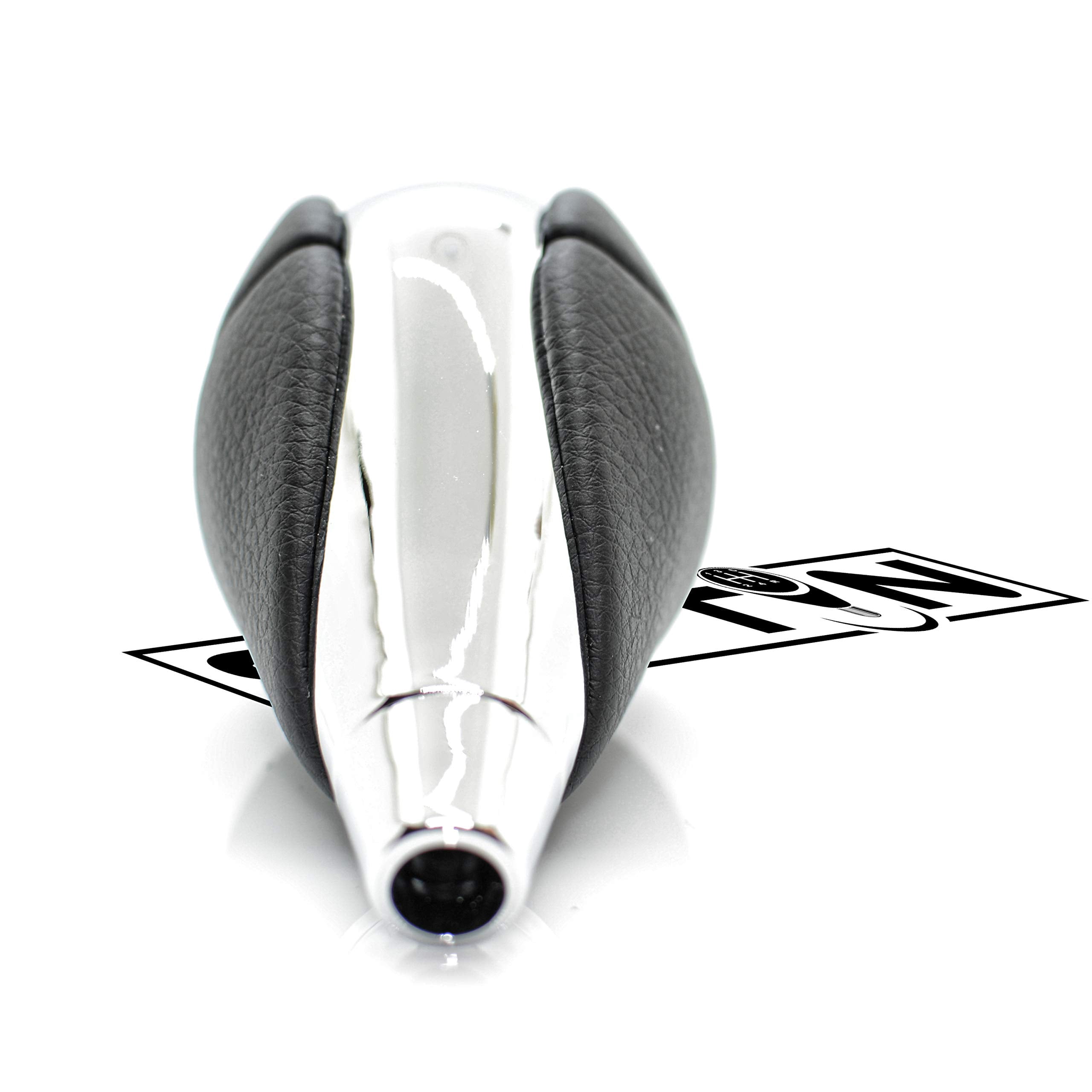 SHIFTIN Black Leather Chrome Gear Shift Knob Stick Shifter for Lexus ES300h ES350 GS300 GS350 GS430 GS450h GS460 is-F IS250 IS300 IS350 LS460 LS600h RX350 RX450h (Black Leather / Chrome)