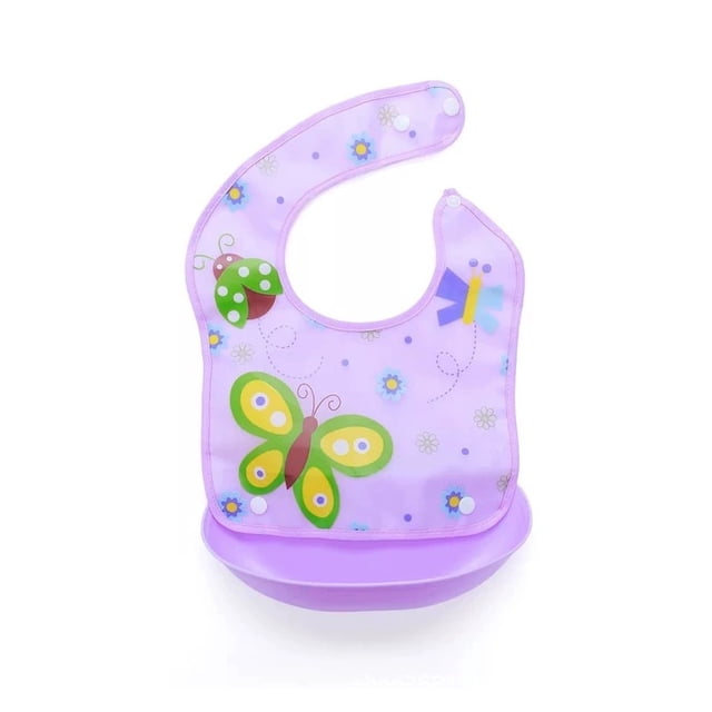 Babero de EVA de dibujos animados para bebés, babero desmontable, babero impermeable antisuciedad desechable para niños
