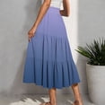 thumbnail image 5 of Dianli Skirt Skorts Women's Printed A Line Long Skirt Elastic Waist Drawstring Pocketed Gradient Print Large Swing Lightweight Breathable Cotton Linen Pull On Skirt, 5 of 8