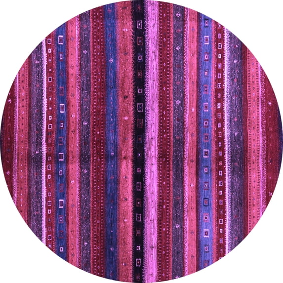 Ahgly Company Indoor Round Abstract Purple Contemporary Area Rugs, 3' Round