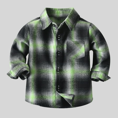 

uublik Boys Compression Shirt Cozy Plaid Shirts Long Sleeve Top Shirt Coat