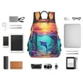 thumbnail image 4 of Disketp Hawaiian Island Dolphin Mochila Ligera e Impermeable, Mochila de Día Resistente para Viajes, Senderismo y Uso Diario para Hombre y Mujer, 4 of 7