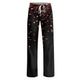 thumbnail image 5 of Valentine Day Sleep Pants for Women Cute Heart Print Pajamas Womens Pajama Pants Soft Wide Leg Lounge Pants for Home Wear Black M, 5 of 6