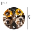 thumbnail image 2 of 12 Inch Wall Clock Battery Operated Silent Clock Decorative for Office, Kitchen, Outdoor, Living Room，Cute Puppy Sunflowers Dog Creative, 2 of 4