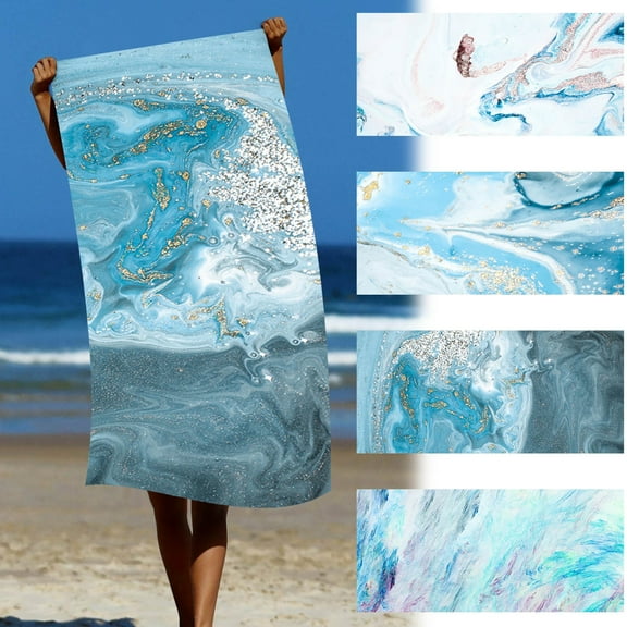 Xuniizn Bath Towel and Wash Cloths Set: 1* Beach Towel, polyester, Highly Absorbent & Fade Resistant