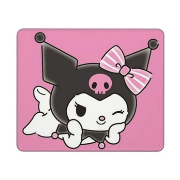 Cute Kuromi Mouse Pad,Office Computer Mouse Pad with Stitched Edges,Non Slip Rubber Desktop Gaming Mouse Pad,10X12In
