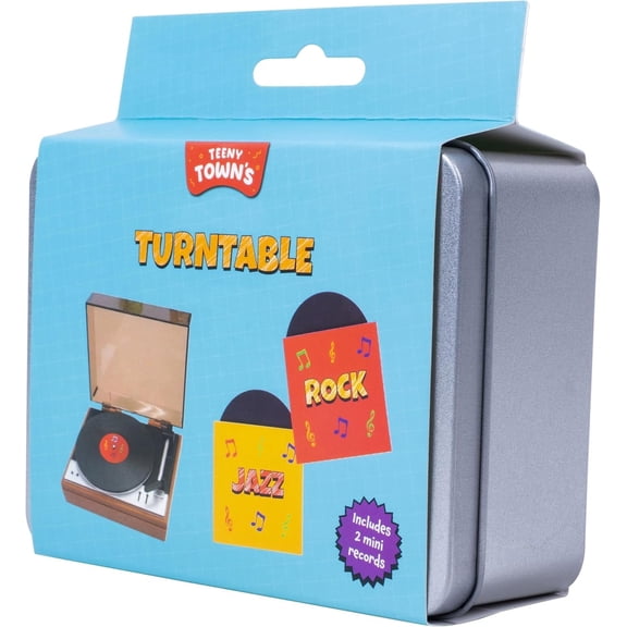 Teeny Town Smallest Turntable Mini Toy Recor Player With Music