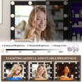 thumbnail image 4 of PUFFCAFE Makeup Vanity Desk with Mirror and Lights,45" Black Fluted Glass Top Makeup Table with Power Outlet& RGB Storage Cabinet,Large Dressing Table, 4 of 8