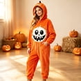 thumbnail image 4 of Ruyelune PinkHalloween Onesie Pajamas for AdultsHalloween Cute Onesie Pajamas for Women Men Funny Party Cosplay Costume Family Hooded Plush Cozy Warm SleepwearS, 4 of 6