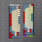 COSTOM PBT Keycaps Set, Double Shot 137 Key Caps,Cherry Profile Custom Keycap for 60 65 75 100 Percent Key Gaming Mechanical Keyboard,Blue&Red