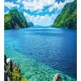 thumbnail image 3 of Nature Duvet Cover Set, Scenic View Sea Bay and Mountain Islands in Palawan Philippines Idyllic Image, Decorative 2 Piece Bedding Set with 1 Pillow Shams, Twin Size, Blue Green White, by Ambesonne, 3 of 3