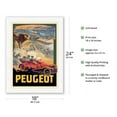 thumbnail image 2 of Peugeot Cycles Automobiles - Vintage Automobile Poster by Francisco Tamagno c.1908 - Japanese Unryu Rice Paper Art Print (Unframed) 18 x 24 in, 2 of 4