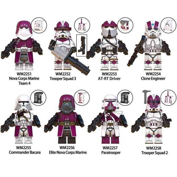 8 PCS StarWars Clone Wars Commanders Building Block Figure