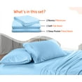 thumbnail image 2 of SGI Bedding 600 TC Egyptian Cotton Bed Sheet Set - Alberta King Size Sheets 600 Count Sheets Soft, Durable Sheets Cotton Sheets in 600 TC 18" Deep, Light Blue Stripe, 2 of 8