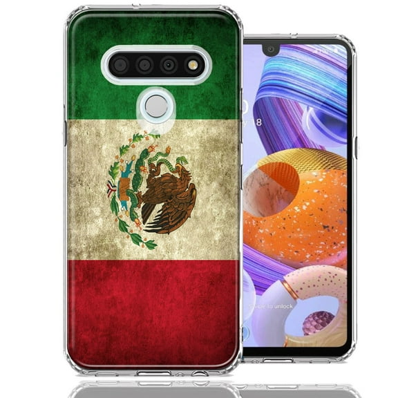 MUNDAZE For LG K51 Mexico Flag Design Double Layer Phone Case Cover
