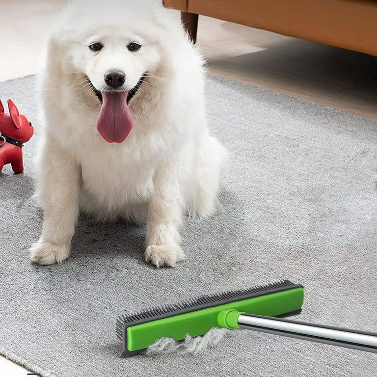 LandHope Carpet Rake Long Handle Pet Dog Hair Rubber Broom