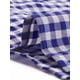 thumbnail image 5 of Camisa de cuadros para mujer INSPIRE CHIC con cuello Peter Pan, mangas cortas abullonadas, blusa de botones a cuadros, tamaño L azul, 5 of 6
