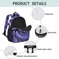thumbnail image 4 of Purple and Black Tie Dye Pattern Backpack for School, Cute School Bag with Adjustable Shoulder Straps and Padded Back, 15"x11.42"x5.5", 4 of 5