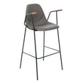 thumbnail image 3 of SAFAVIEH Tanner Mid-Century Barstool w/ Footrest and Armrest, Ash, 3 of 13