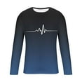 thumbnail image 5 of Fnnxeal Mens Graphic Shirts, Fall Winter Casual Long Sleeve Classic Crew Neck Navy Lightweight Shirts for Men Size 2XL, 5 of 5