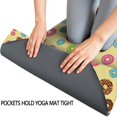 thumbnail image 3 of 70x26 Inch Yoga Towel, Sweat Absorbent Non-Slip Mat for Hot Yoga, Pilates & Fitness,Mini Multicolor Donut Yellow Tiny Doodle Print, 3 of 5