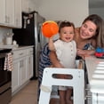 thumbnail image 4 of HARPPA Toddler Tower with Adjustable Height and Anti-Slip Protection, Kids Standing Tower with Safety Rail, Nordi Kids Kitchen Tower with Chalkboard, White, 4 of 10