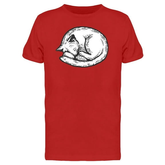 Cute Cat Sleeping Sketch T-Shirt Men -Image by Shutterstock, Male Small