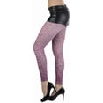 thumbnail image 2 of ToBeInStyle Women's Leopard Print Opaque Leggings - Purple, 2 of 5