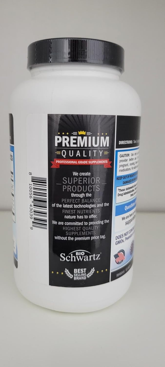 BioSchwartz Triple Strength Omega 3 Fish Oil Supplement with 2250mg EPA and DHA, Lemon, 180 Softgels