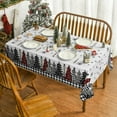 thumbnail image 4 of Christmas Tablecloth 60×104 Inch Rectangular, Christmas Trees Buffalo Plaid Black Washable Table Cover for Party Picnic Dinner Decor, 4 of 6